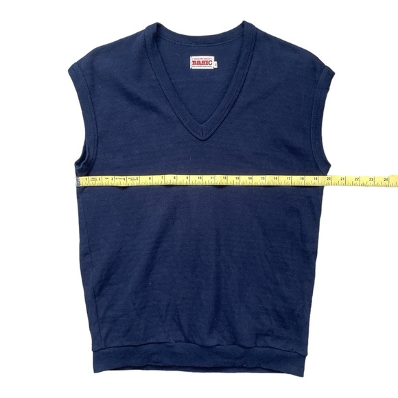 Basic Sweater Vest, Navy, Size Medium - Picture 4 of 5